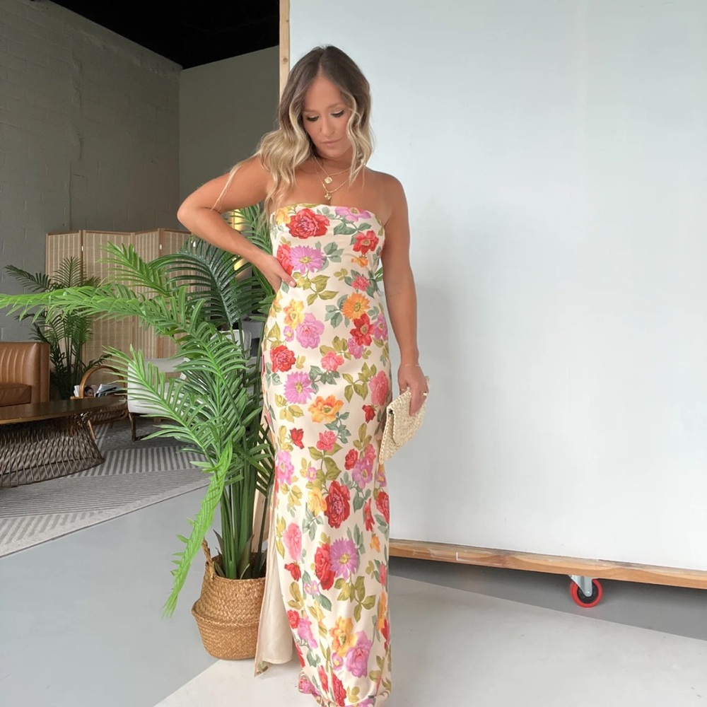 Floral Strapless Maxi Dress - Picture 4 of 4